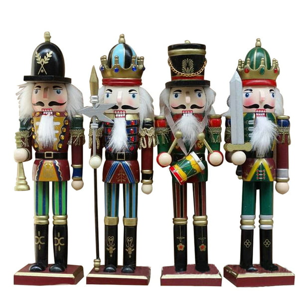 3 Wooden Christmas Nutcracker Soldiers Traditional Tree Decoration Ornaments